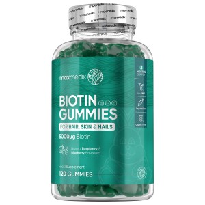 En burk av WeightWorlds Biotin Vitamin Vingummi från WeightWorld