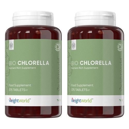 Bio Chlorella Algae Tabletter  - Rent och naturligt alg-tillskott - Full av mikronutrienter och vitamin B12 - 2-pack