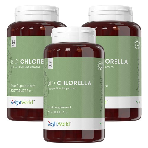 Bio Chlorella Algae Tabletter  - Rent och naturligt alg-tillskott - Full av mikronutrienter och vitamin B12 - 3-pack