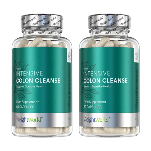 Intensive Colon Cleanse - 20 Dagars Detox mot förstoppning - Tarmsköljning - 120 kapslar - 2 pack