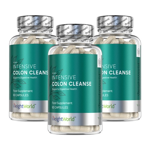 Intensive Colon Cleanse - 30 Dagars Detox mot förstoppning - Tarmsköljning - 180 kapslar - 3 pack