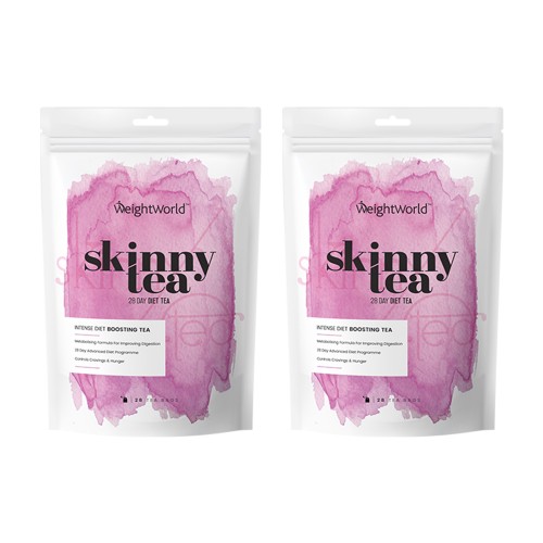 Örtte Skinny Tea - 28 dagars Detox- och viktminskningste för morgon & kväll  - Ett hälsosamt alternativ till kaffe - Weight Loss Tea - 2 pack