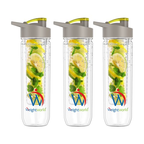 Fruit Infuser Bottle 800ml - BPA-fri - Gör eget smaksatt vatten med frukter och bär - 3 pack.